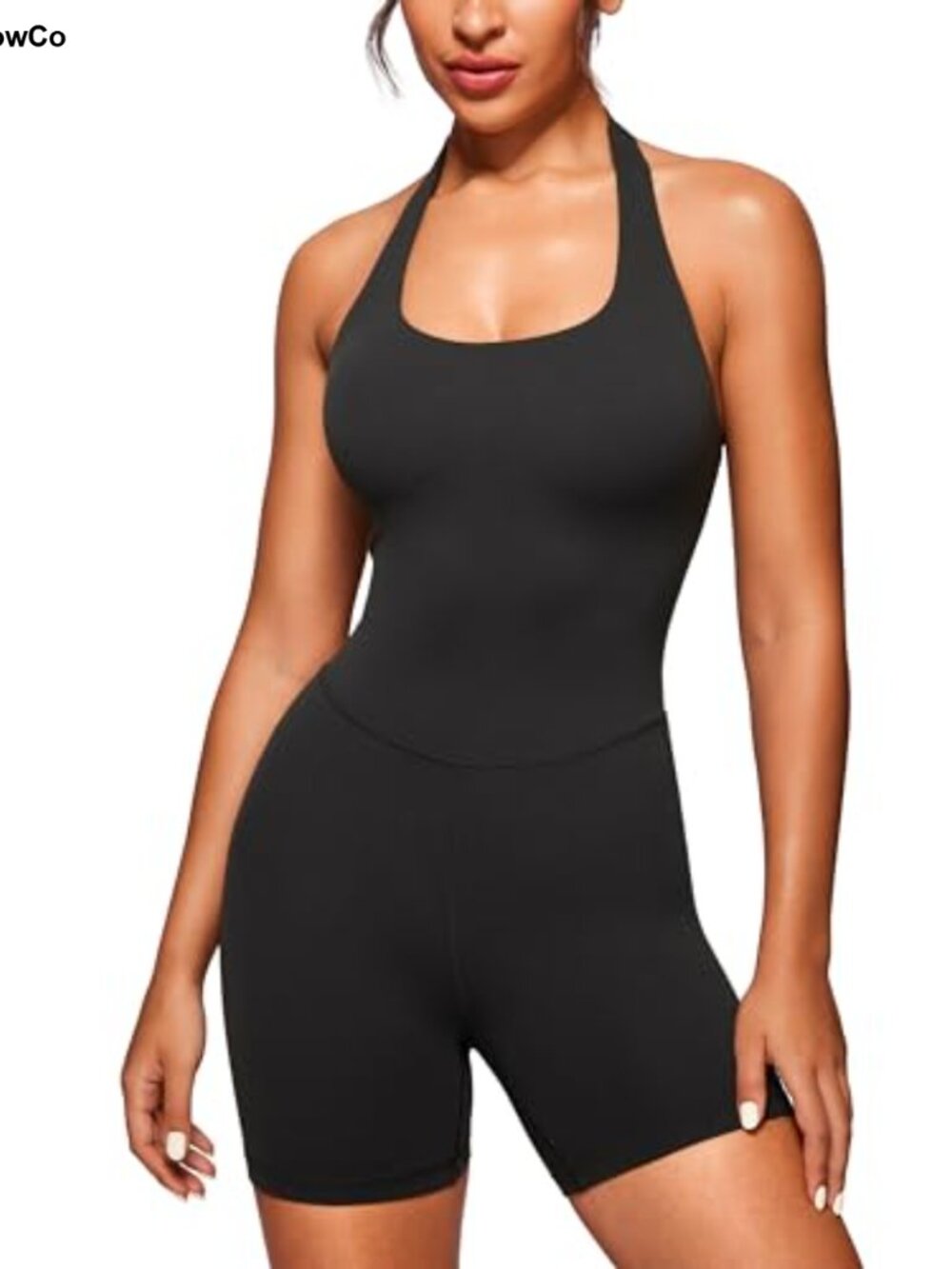 Butterluxe Halter Backless Romper Sleeveless High Stretch Yoga Jumpsuit